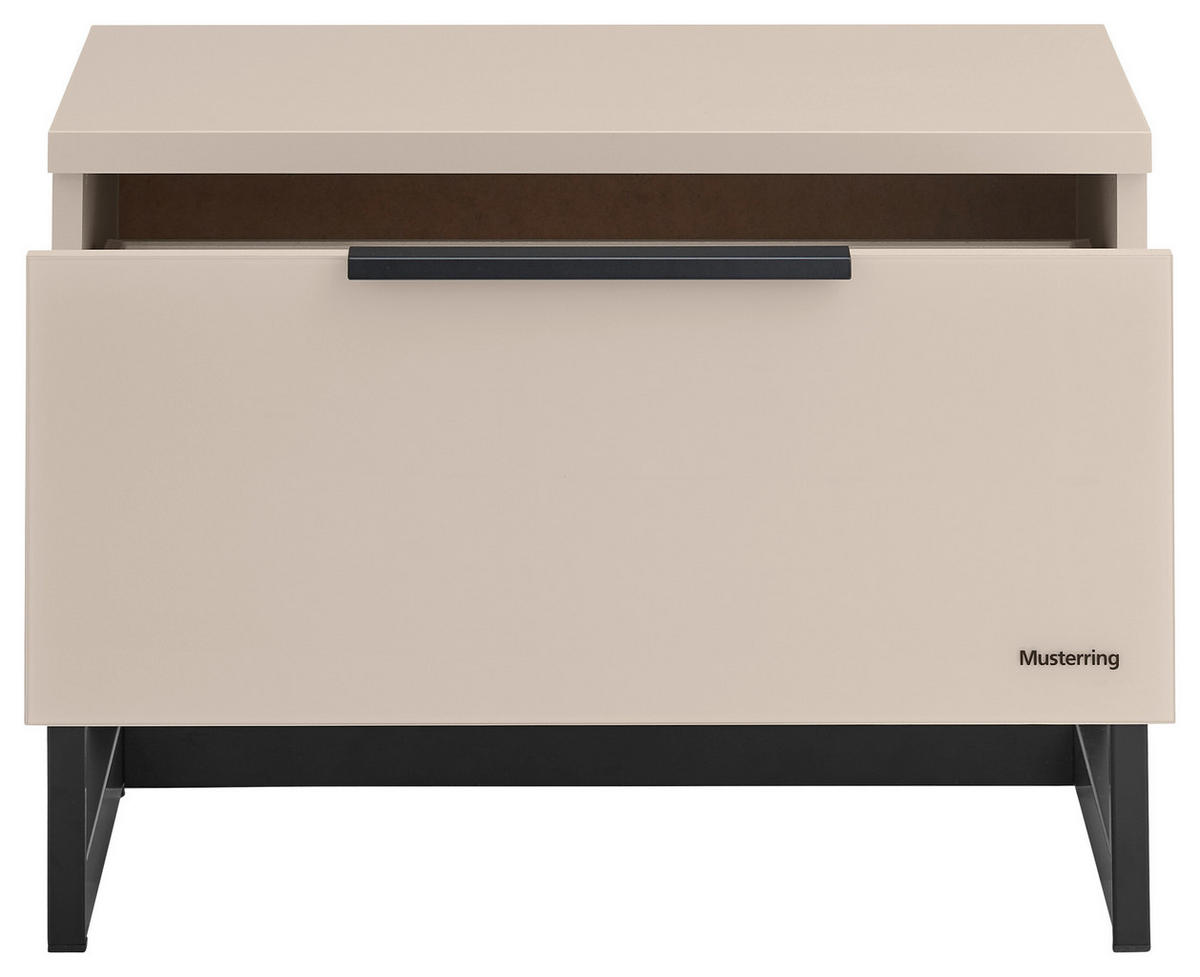 NACHTSCHRANK 58/43/40 cm  - Sandfarben/Schwarz, Design, Glas/Holzwerkstoff (58/43/40cm) - Musterring