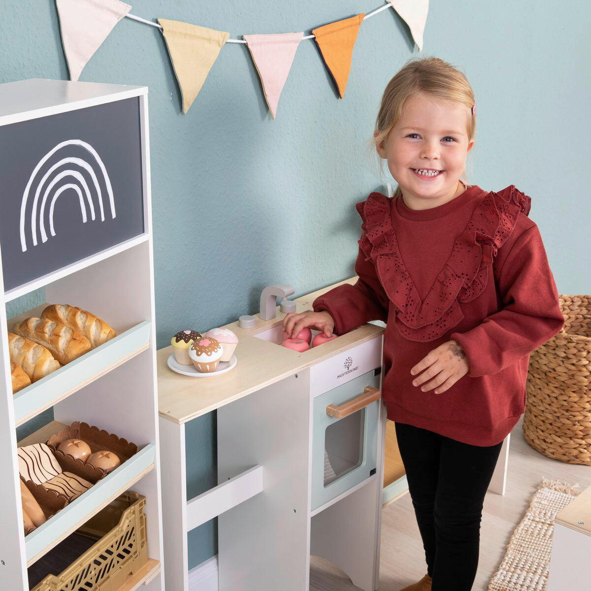 KAUFLADEN AVENA  - Naturfarben/Weiß, Basics, Holz/Holzwerkstoff (70/22/55cm) - MUSTERKIND