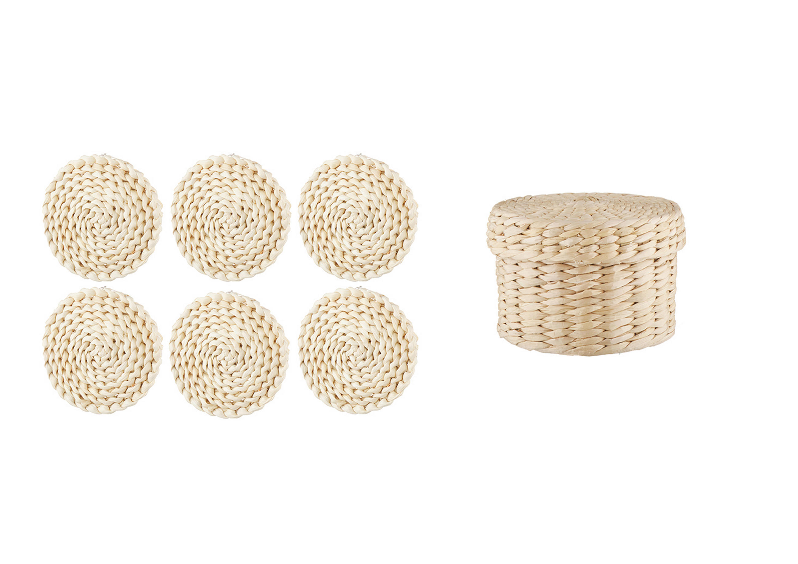 UNTERSETZER Naturmaterialien Ecru 10 cm  - Ecru, LIFESTYLE, Naturmaterialien (10cm)