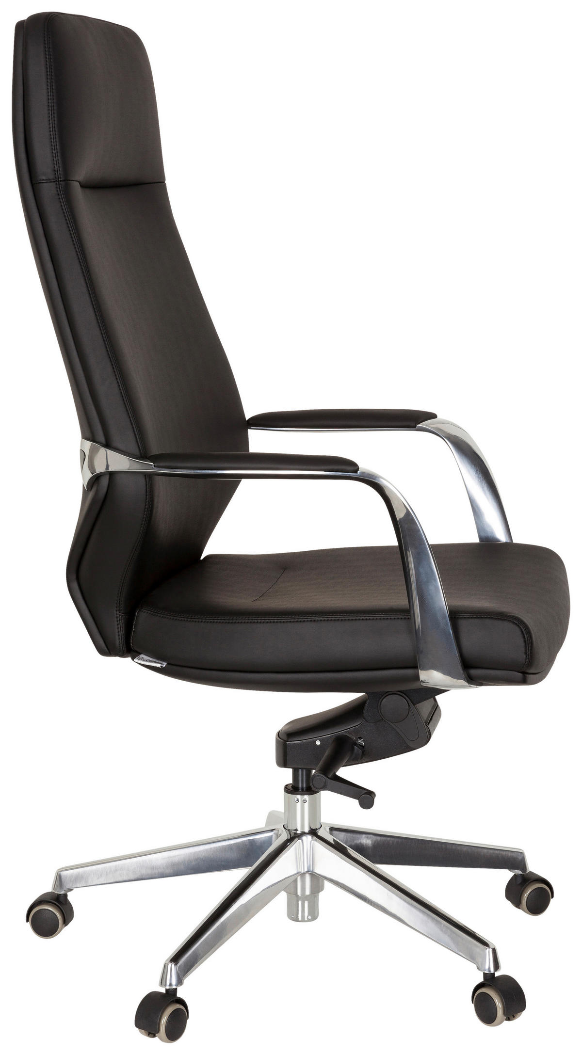 CHEFSESSEL  in Lederlook Schwarz  - Silberfarben/Schwarz, Basics, Kunststoff/Textil (63/133/65cm) - MID.YOU