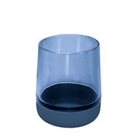ZAHNPUTZBECHER Belly  - Blau, Basics, Glas/Kunststoff (8,4/10,2cm) - Kleine Wolke
