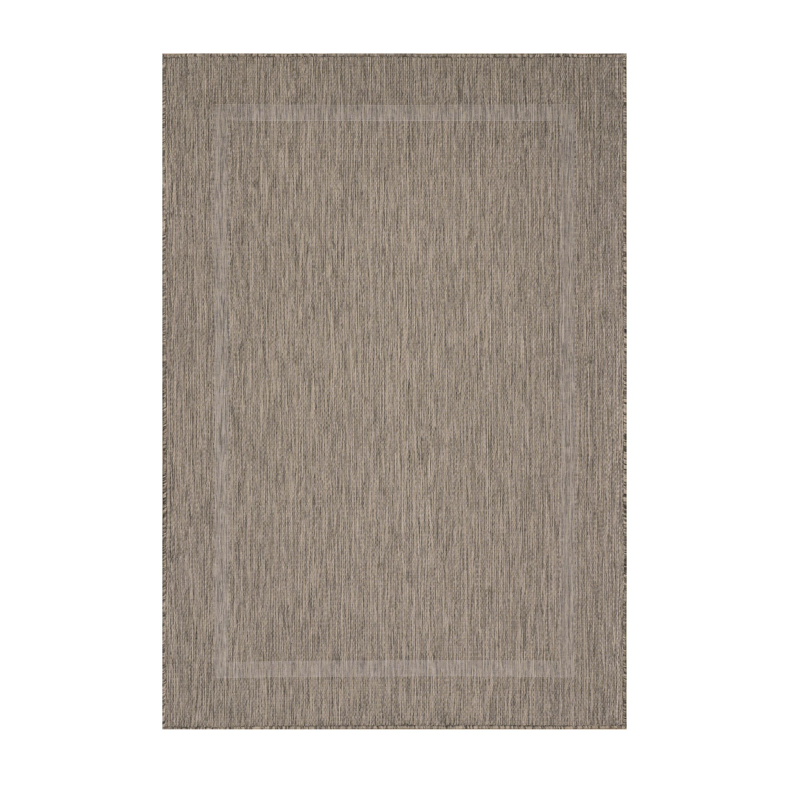 TEPPICH Outdoor Flachgewebe Uni-Design Polypropylen Balkon Braun Rechteckig 140x200 - Braun, Textil (140/200cm) - KADIMA DESIGN