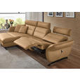 ECKSOFA in Echtleder Honig  169/298 cm  - Schwarz/Honig, Design, Leder/Metall (169/298cm) - Dieter Knoll