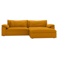 ECKSOFA Flachgewebe Currygelb  - Currygelb/Schwarz, Modern, Kunststoff/Textil (306/198cm) - Carryhome