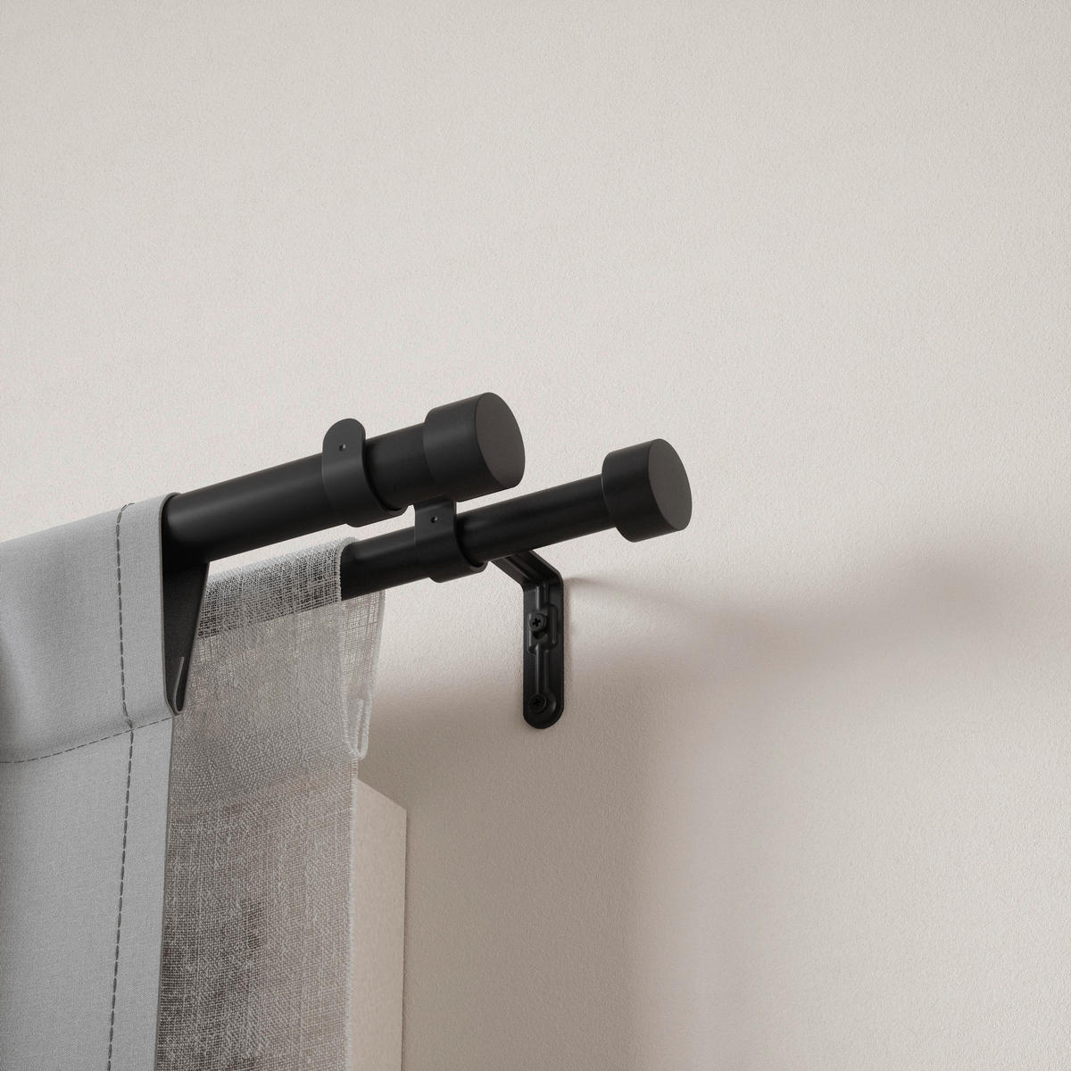 VORHANGSTANGE 309 cm  - Schwarz, KONVENTIONELL, Kunststoff/Metall (309cm) - Umbra