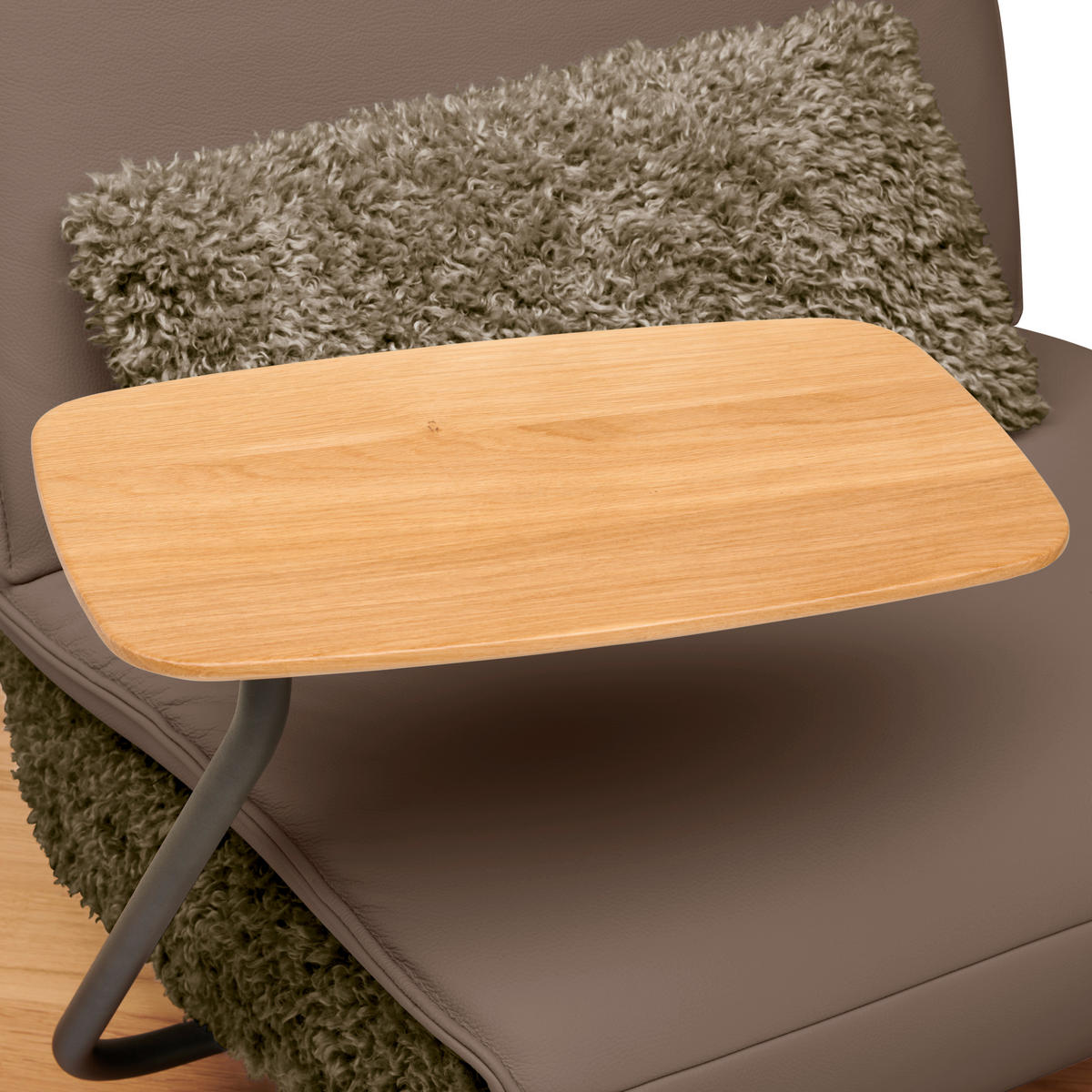 2-SITZER-SOFA Hochflor Echtleder Hellbraun, Fango  - Hellbraun/Fango, Design, Leder/Holz (240/65/104cm) - Koinor