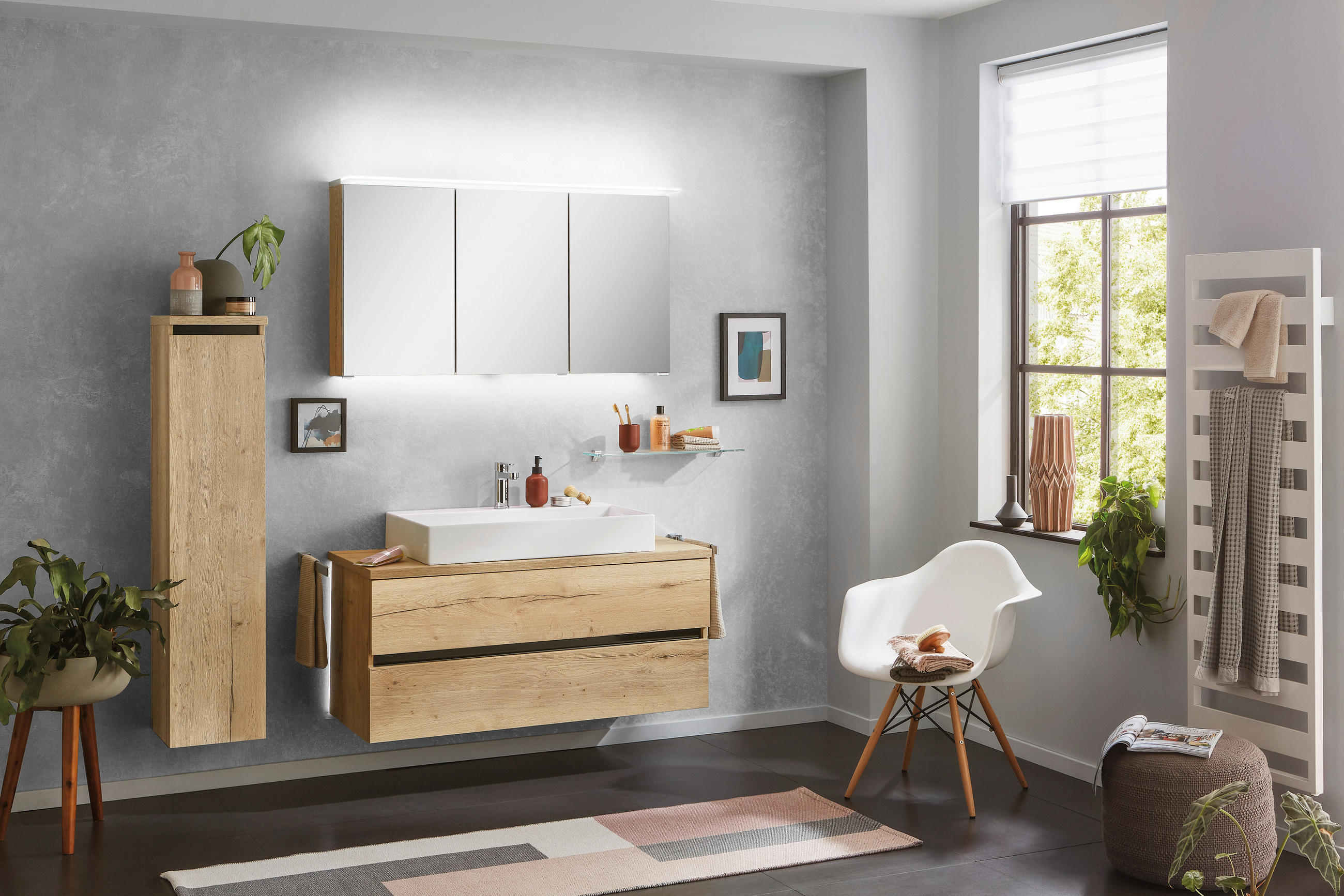 WASCHTISCHKOMBI 121 cm  - Weiß, MODERN, Keramik/Holzwerkstoff (121cm) - Dieter Knoll