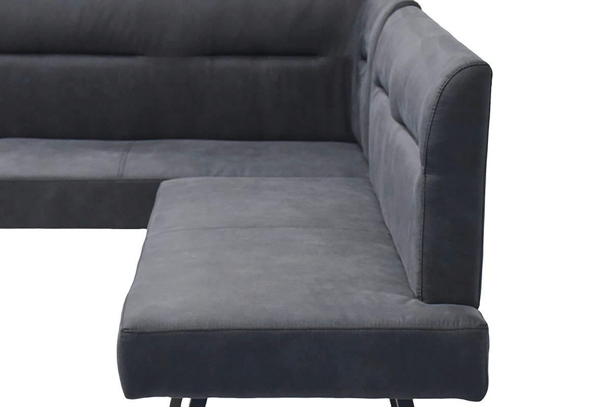 ECKBANK Metall, Textil Anthrazit  - Anthrazit/Schwarz, Modern, Textil/Metall (181cm) - MID.YOU