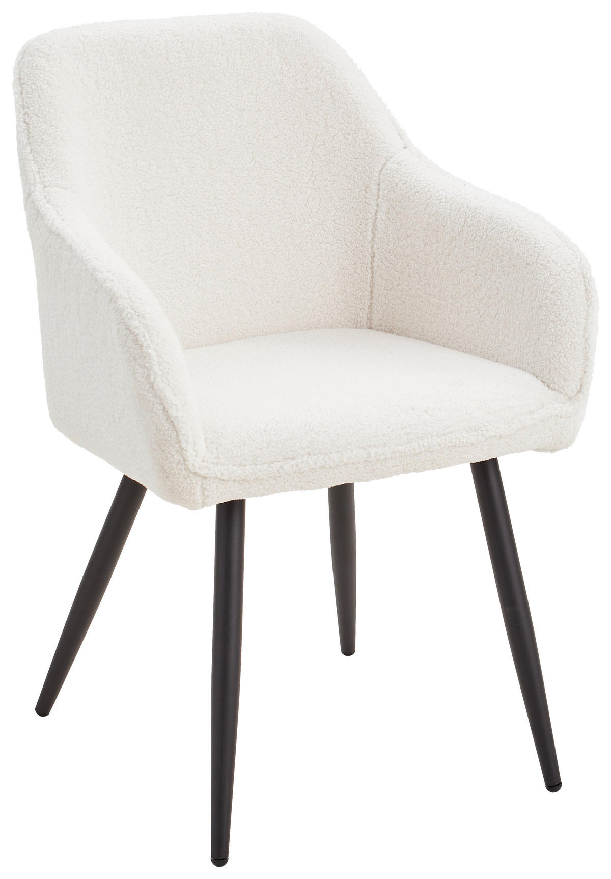 LIVETASTIC Armlehnstuhl Teddystoff Weiß/Schwarz 