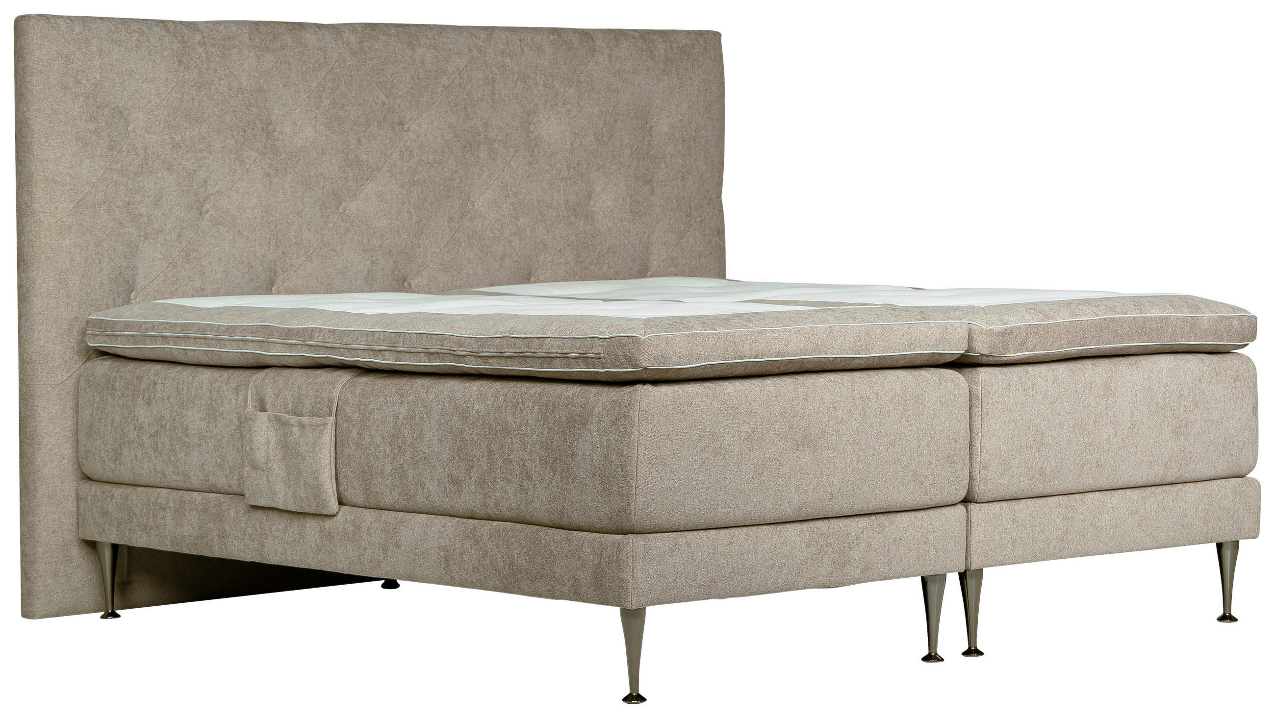 STÄLLBAR SÄNG  i greige   - greige/svart, Klassisk, metall/trä (180/200cm) - Niels Andersson