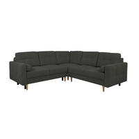 ECKSOFA Noret Schwarz  - Buchefarben/Schwarz, Design, Holz/Textil (242/242cm) - MID.YOU