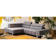 ECKSOFA in Webstoff Dunkelgrau  201/295 cm  - Dunkelgrau/Silberfarben, Design, Textil/Metall (201/295cm) - Hom`in