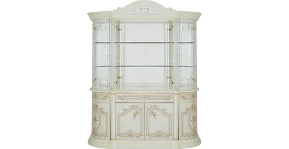 VITRINE in Beige - Beige/Goldfarben, LIFESTYLE, Glas/Holzwerkstoff (189/228/56cm) - Cantus