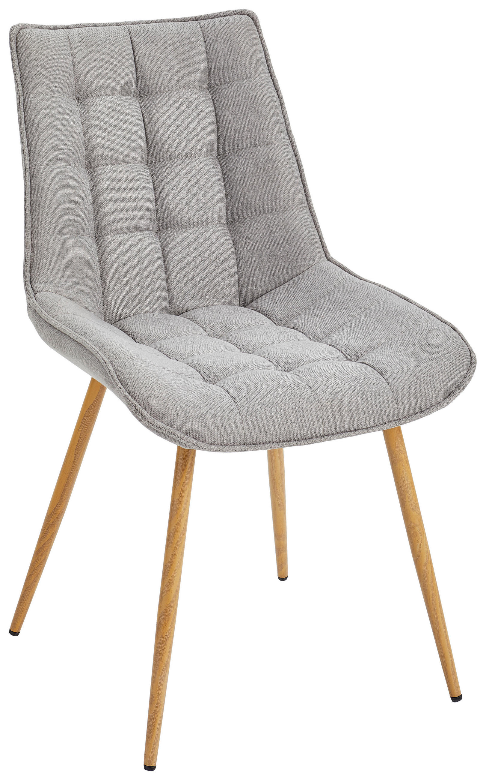STUHL Webstoff Eichefarben, Hellgrau  - Eichefarben/Hellgrau, MODERN, Textil/Metall (51/88/62cm) - Livetastic