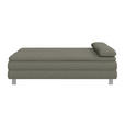 BOXSPRINGSOFA in Flachgewebe Grau  - Silberfarben/Grau, Design, Textil/Metall (202/96/105cm) - Carryhome