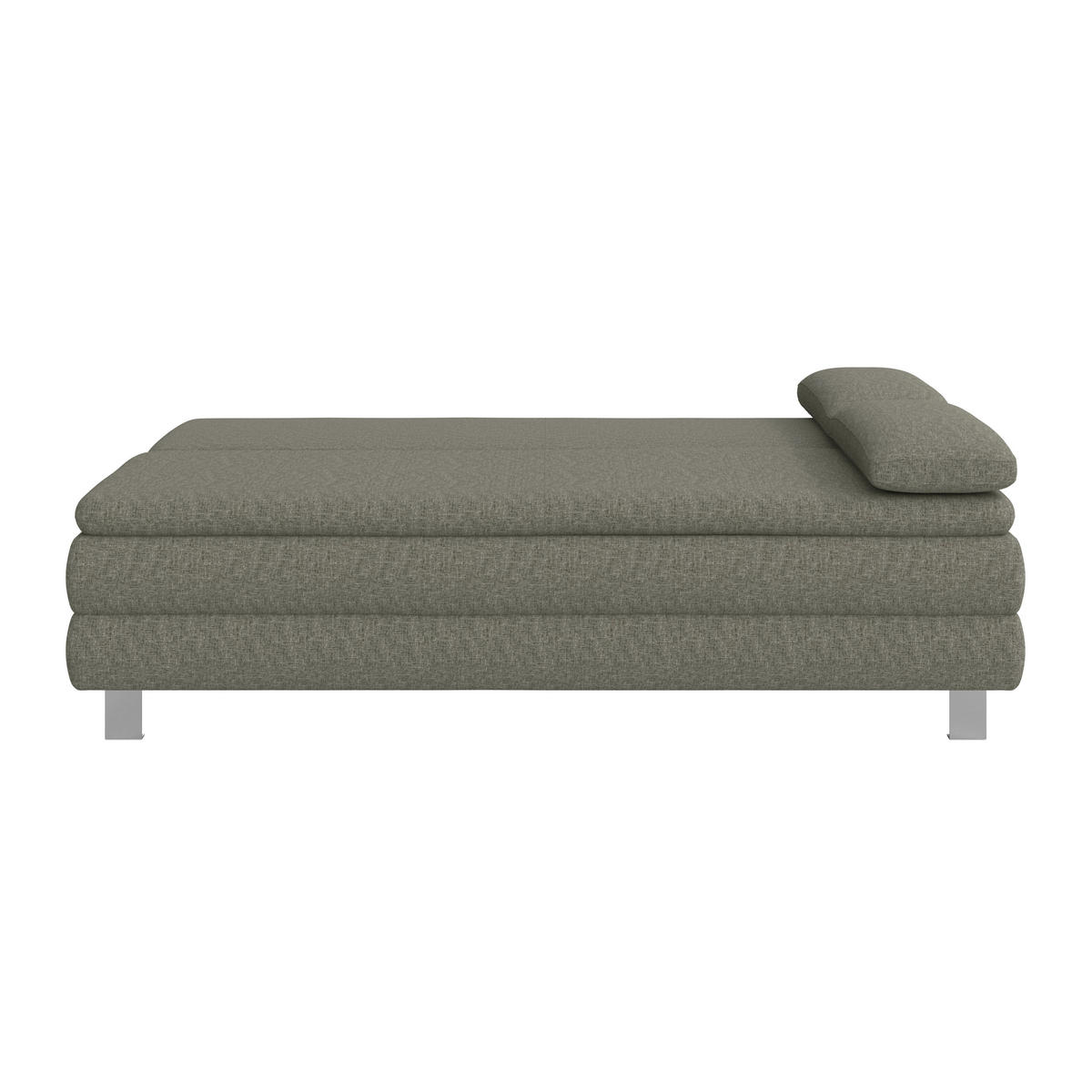 BOXSPRINGSOFA in Flachgewebe Grau  - Silberfarben/Grau, Design, Textil/Metall (202/96/105cm) - MID.YOU