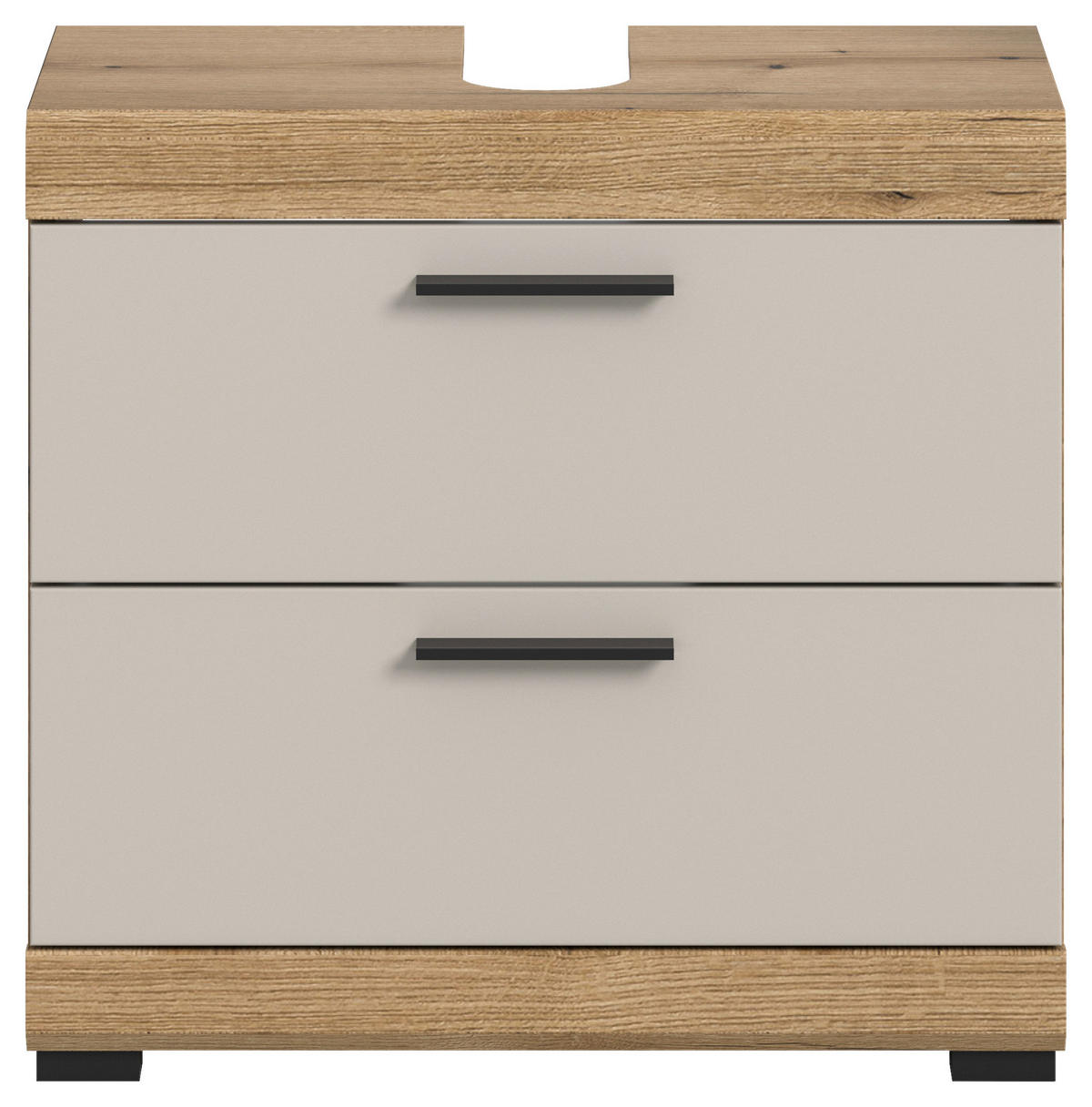 WASCHBECKENUNTERSCHRANK 60/56/34 cm  - Kaschmir/Schwarz, MODERN, Holzwerkstoff/Kunststoff (60/56/34cm) - MID.YOU