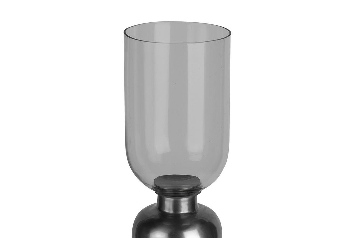 KERZENHALTER - Schwarz, Trend, Glas/Stein (16/72,5/72.5cm) - Kayoom