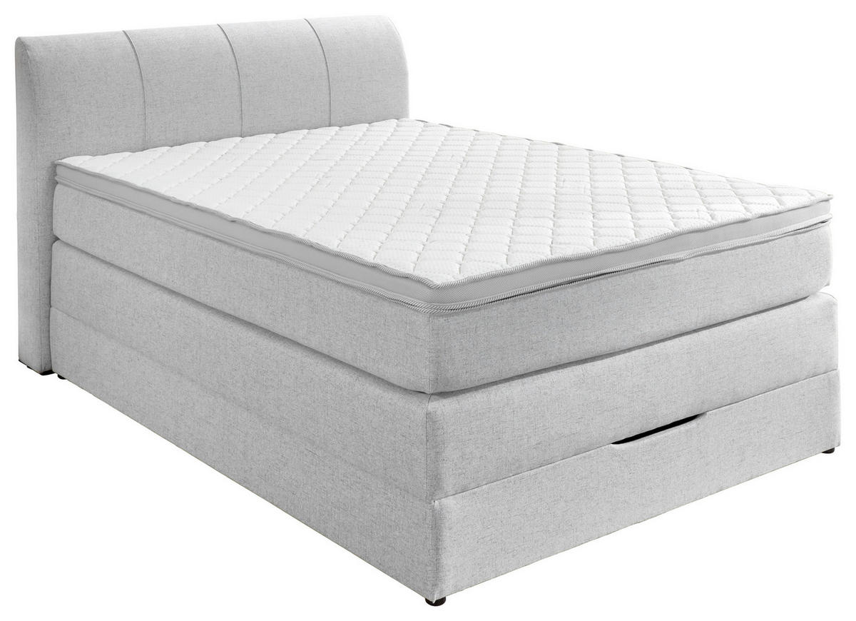 BOXSPRINGBETT 120/200 cm  in Silberfarben  - Silberfarben, Konventionell, Textil (120/200cm) - Carryhome