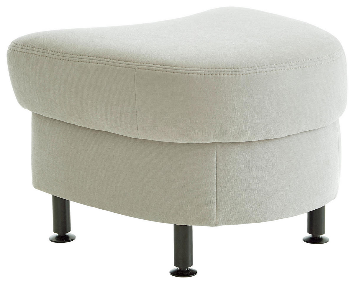 HOCKER Flachgewebe Hellgrau  - Hellgrau/Schwarz, KONVENTIONELL, Textil/Metall (68/47/62cm) - Beldomo Comfort