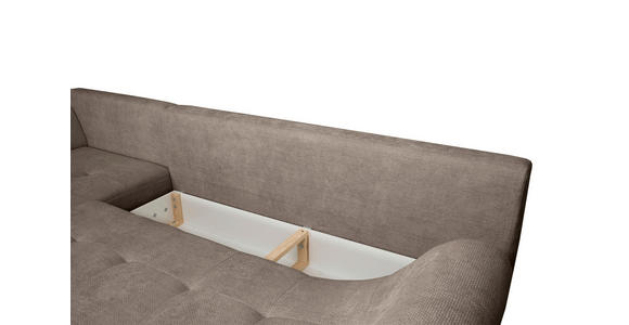 ECKSOFA Braun Struktur  inkl. Rückenkissen, Bettkasten, Schlaffunktion, Rücken echt, Liegefläche im Originalstoff  - Schwarz/Braun, KONVENTIONELL, Textil/Metall (194/274cm) - Carryhome