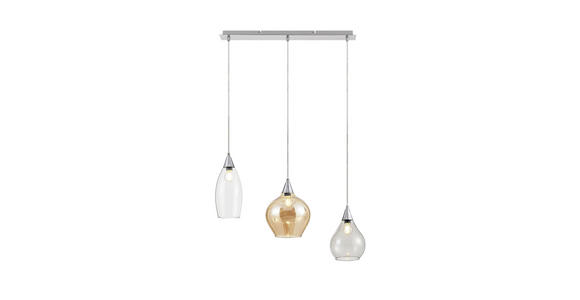 HÄNGELEUCHTE 90/150 cm - Klar/Bernsteinfarben, Design, Glas/Metall (90/150cm) - Dieter Knoll
