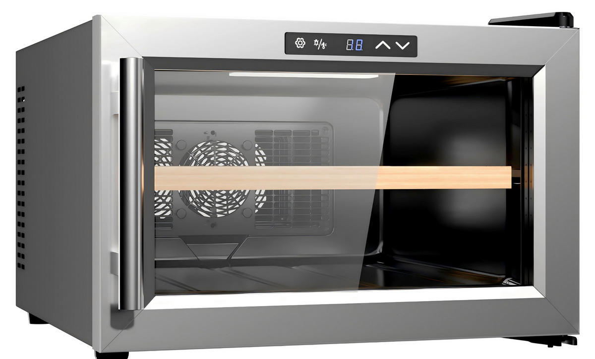 WEINKÜHLSCHRANK  - Edelstahlfarben/Schwarz, Basics, Glas/Holz (43/55/30,5cm) - Atrigo