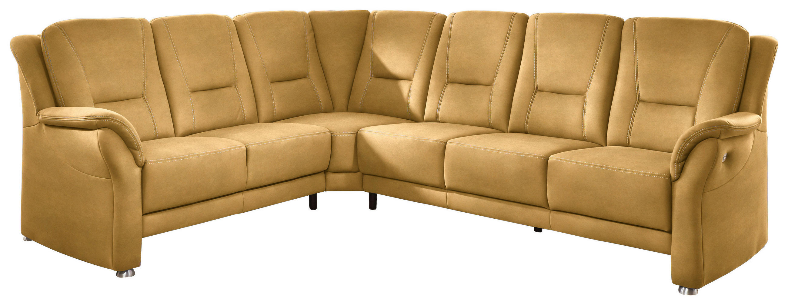 ECKSOFA in Mikrofaser Gelb  - Gelb/Beige, Konventionell, Textil/Metall (223/275cm) - Beldomo Comfort