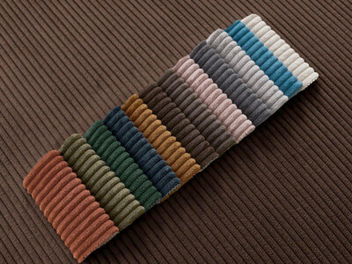 ECKSOFA Ottomane links  ATILLA Taupe Cord  - Taupe/Schwarz, MODERN, Kunststoff/Textil (149/244cm)