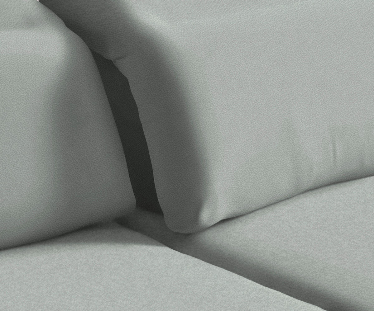 ECKSOFA in Flachgewebe Hellgrau  - Hellgrau/Schwarz, Design, Textil/Metall (289/180cm) - Stylife