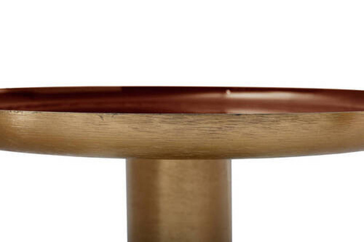 BEISTELLTISCH in Metall  - Goldfarben/Braun, Basics, Metall (49,5/52/49,5cm) - Kayoom