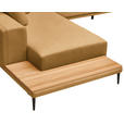 ECKSOFA  in Leinwand Karamell  271/318 cm  - Karamell/Schwarz, Design, Textil/Metall (271/318cm) - Belluti