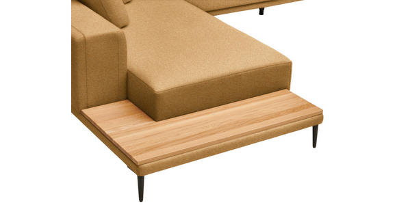ECKSOFA  in Leinwand Karamell  271/318 cm  - Karamell/Schwarz, Design, Textil/Metall (271/318cm) - Belluti