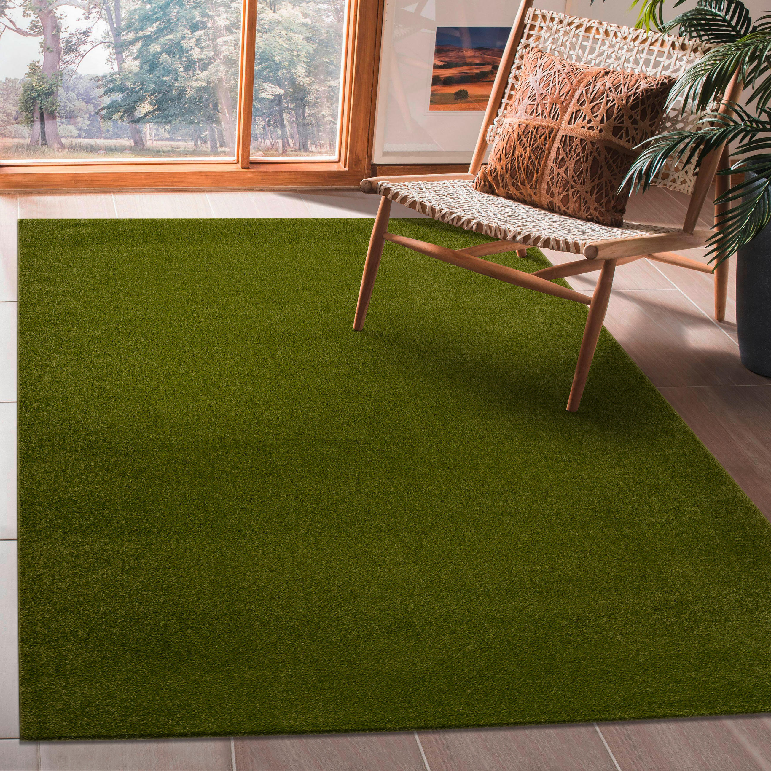 TKANA PREPROGA  Uni     160/230 cm    tkano  zelena  - zelena, Trendi, umetna masa/tekstil (160/230cm)