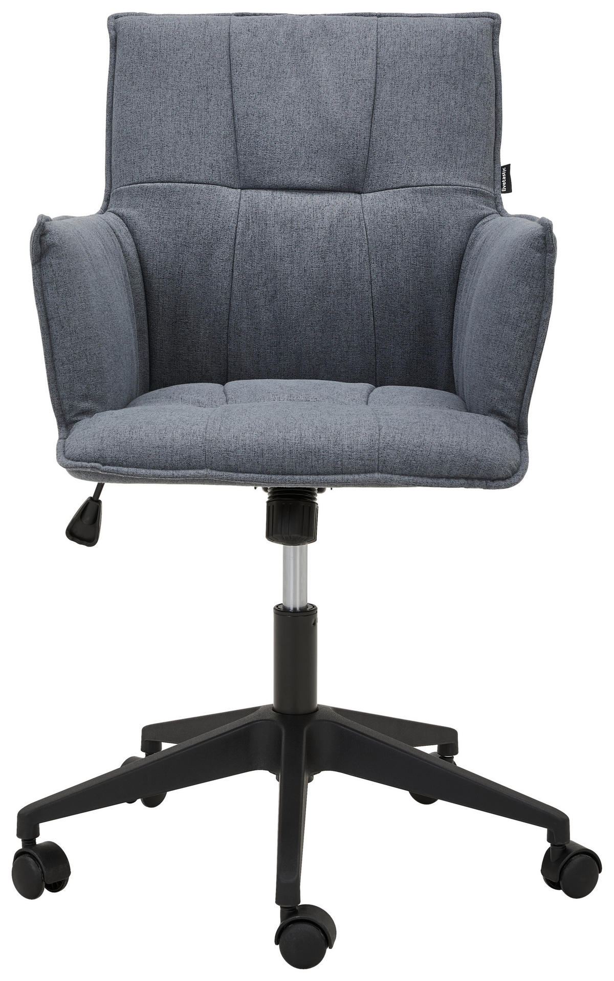 SCAUN ROTATIV  microfibră negru, gri  - negru/gri, Modern, plastic/textil (60/79-90/63cm) - Livetastic