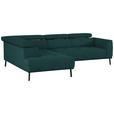 ECKSOFA in Struktur Petrol 205/280 cm - Petrol/Schwarz, Design, Textil/Metall (205/280cm) - Xora