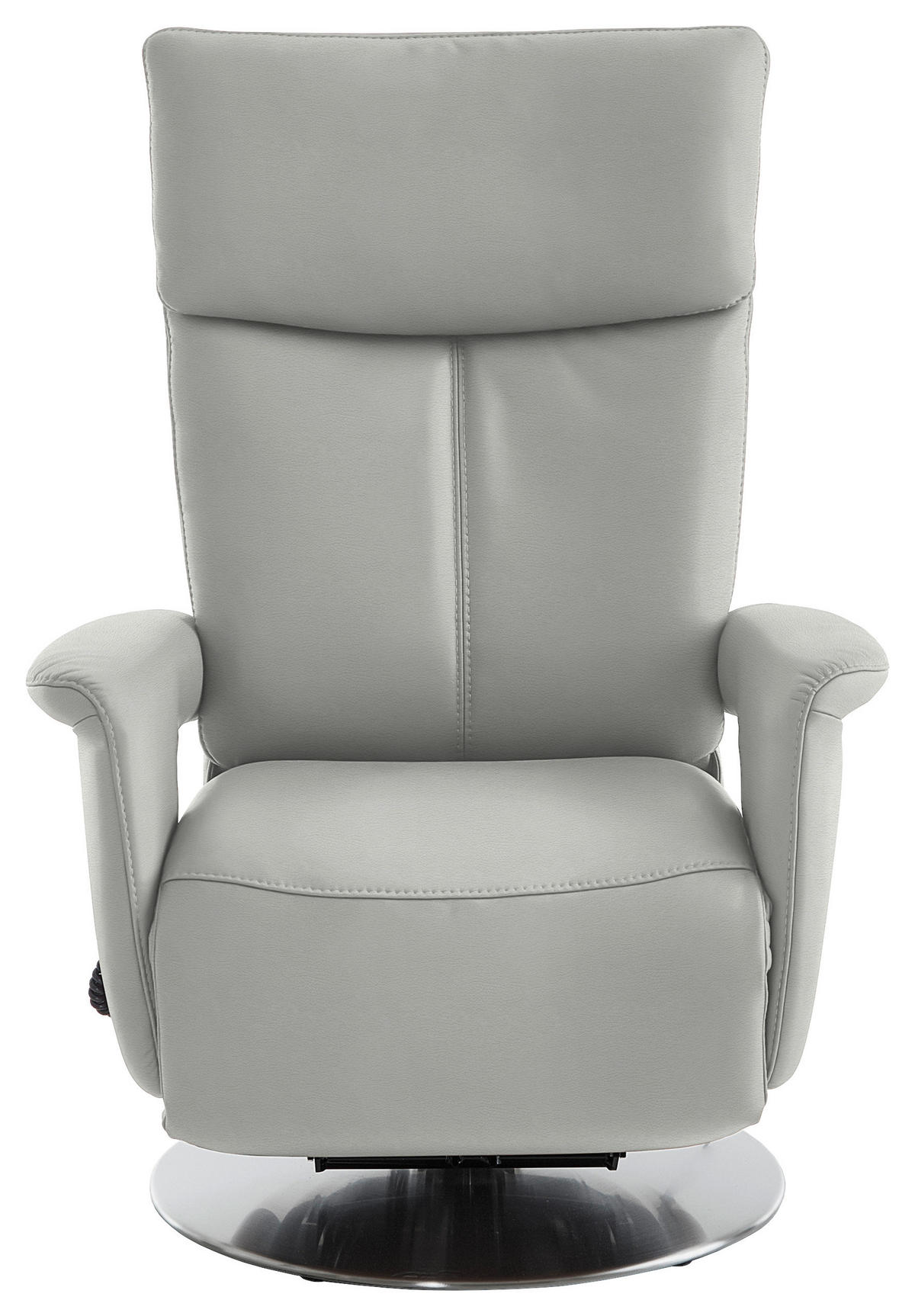 RELAXSESSEL in Leder Silberfarben  - Edelstahlfarben/Silberfarben, Design, Leder/Metall (78/112/85cm) - Cantus