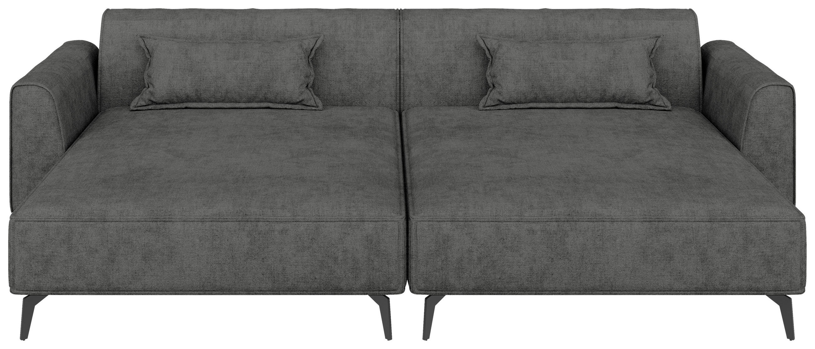 BIGSOFA  in Chenille Dunkelgrau  - Hellbraun/Dunkelgrau, MODERN, Textil/Metall (300/80/190cm) - Carryhome