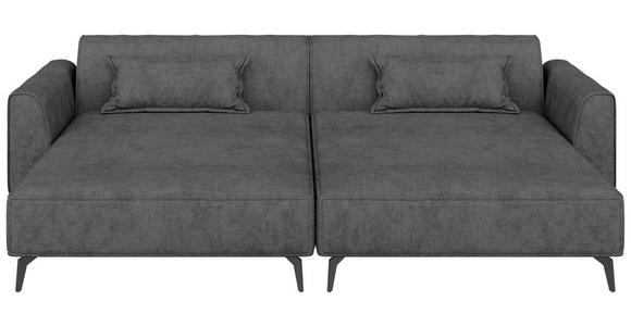BIGSOFA  in Chenille Dunkelgrau  - Hellbraun/Dunkelgrau, MODERN, Textil/Metall (300/80/190cm) - Carryhome
