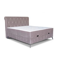 Pat Boxspring 160x200 Cm, bej - bej/negru, Modern, lemn/metal (160/200cm) - Ti'me