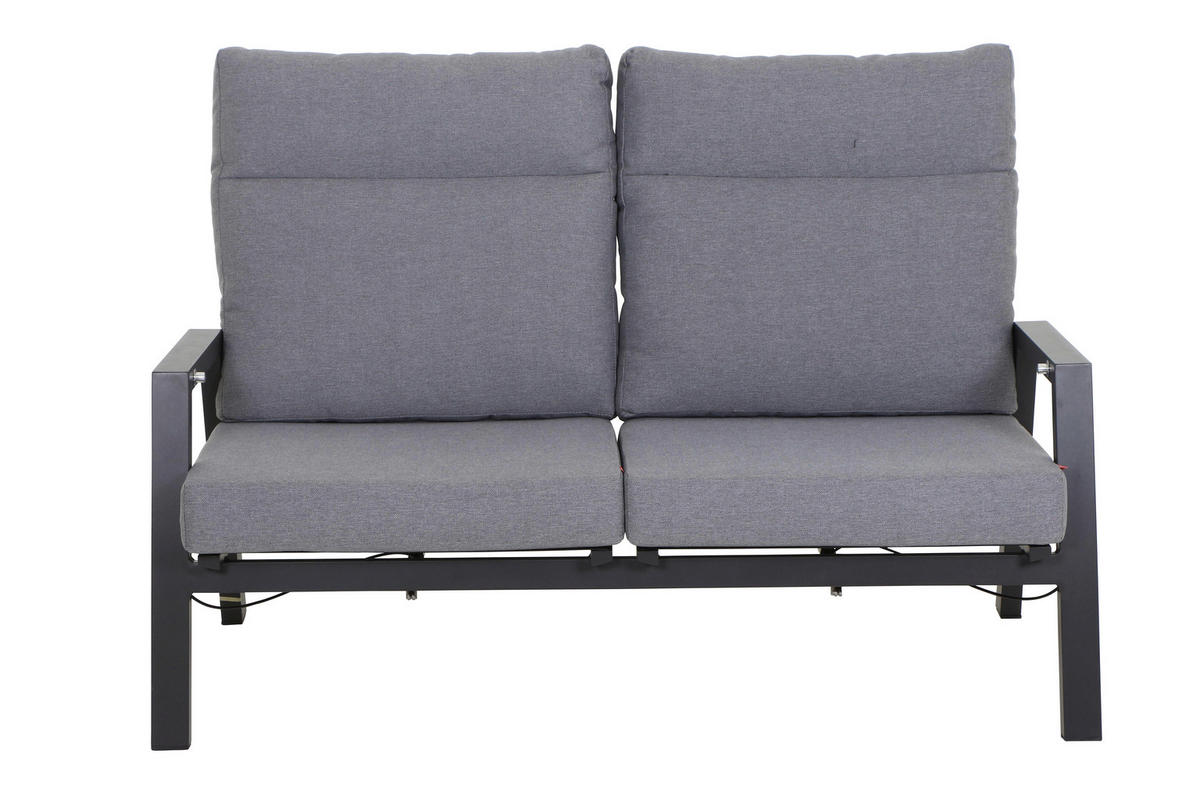 LOUNGEGARNITUR 5-teilig   72,5/82,5/99 cm Aluminium  - Grau, Basics, Keramik/Kunststoff (72,5/82,5/99cm) - Siena Garden