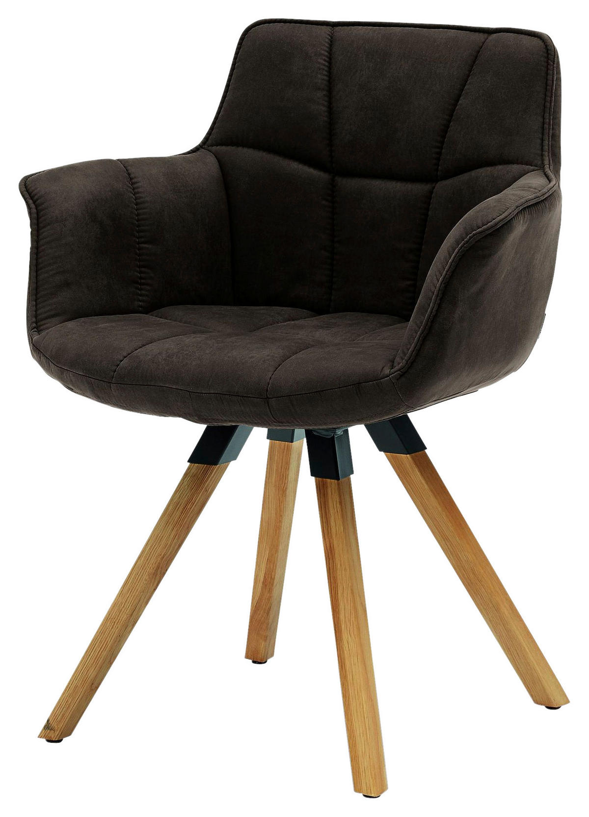 ARMLEHNSTUHL  in Mikrofaser  - Eichefarben/Mokka, KONVENTIONELL, Holz/Textil (67/85/60cm) - Musterring