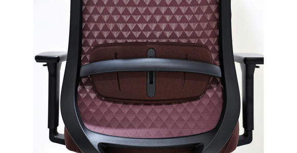 CHEFSESSEL  in Netzbespannung, Webstoff Schwarz, Aubergine  - Aubergine/Schwarz, Design, Kunststoff/Textil (70/120-130/61cm) - Novel