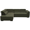 ECKSOFA in Struktur Olivgrün  - Schwarz/Olivgrün, Design, Kunststoff/Textil (205/284cm) - MID.YOU