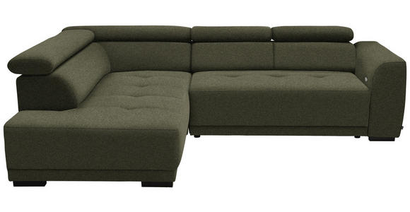 ECKSOFA in Struktur Olivgrün 205/284 cm - Schwarz/Olivgrün, Design, Kunststoff/Textil (205/284cm) - Xora