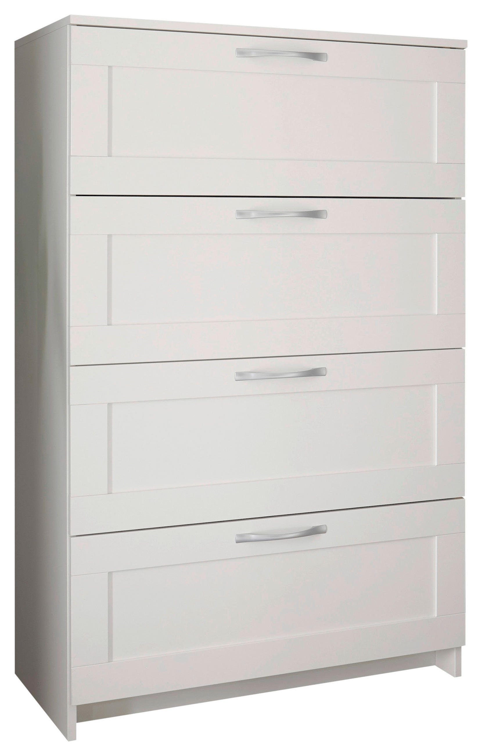 KOMMODE , 78/124/41 cm, 4 Schublade(n)  - Alufarben/Weiß, KONVENTIONELL, Holzwerkstoff/Metall (78/124/41cm) - Boxxx