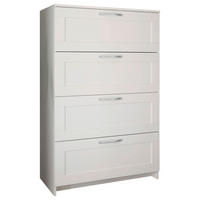 KOMMODE , 78/124/41 cm, 4 Schublade(n)  - Alufarben/Weiß, KONVENTIONELL, Holzwerkstoff/Metall (78/124/41cm) - Boxxx