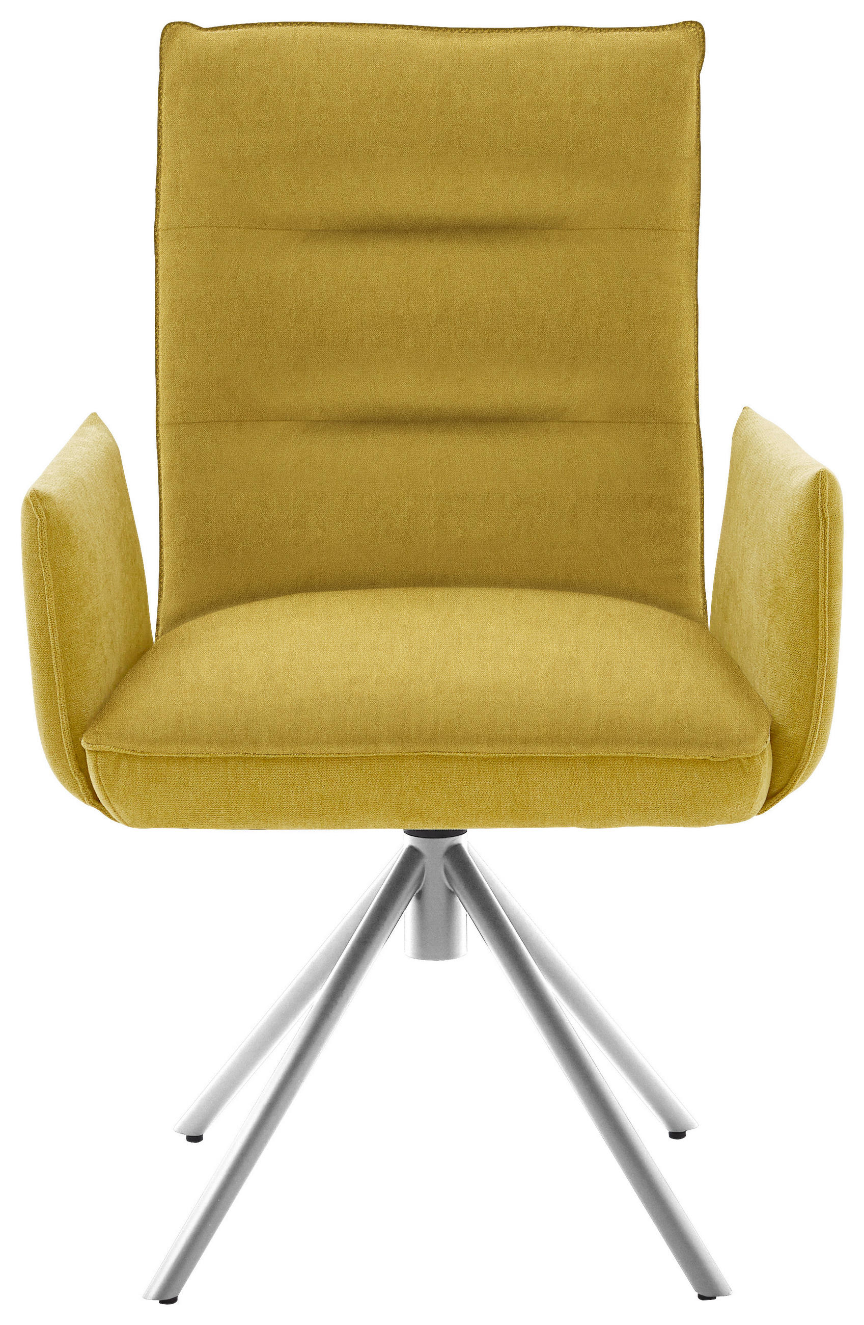 ARMLEHNSTUHL DREHBAR 360°  in Flachgewebe  - Edelstahlfarben/Gelb, Design, Textil/Metall (59/93/59cm) - Dieter Knoll