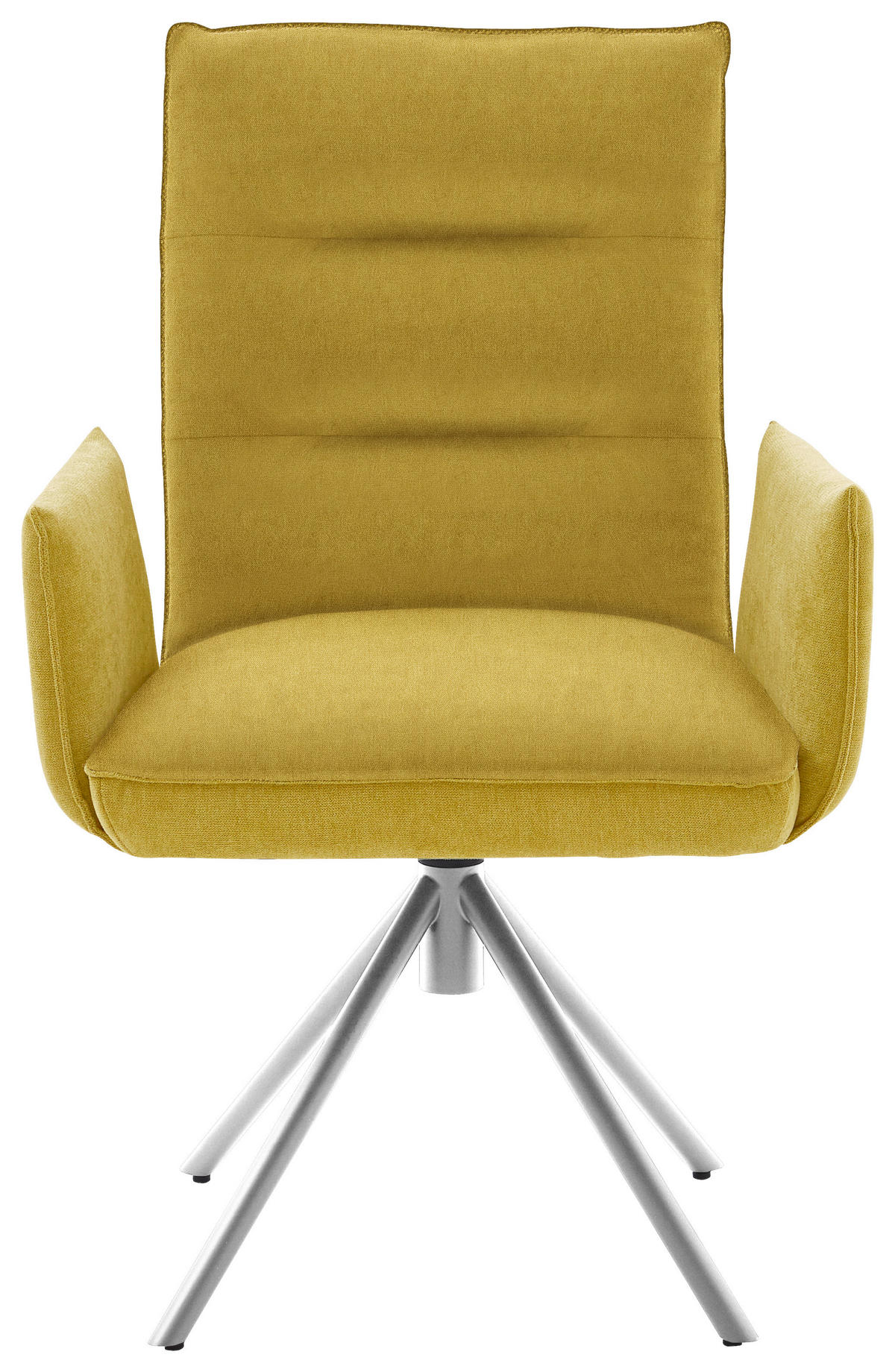 ARMLEHNSTUHL  in Flachgewebe  - Edelstahlfarben/Gelb, Design, Textil/Metall (59/93/59cm) - Dieter Knoll
