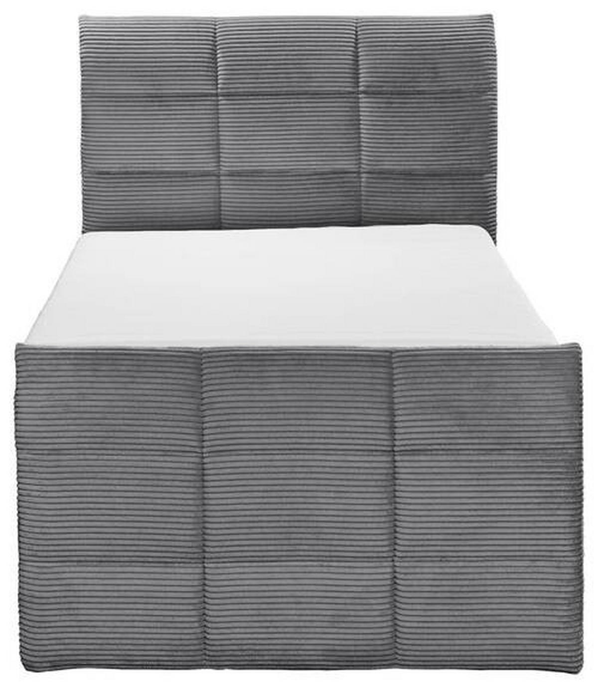 BOXSPRINGBETT 120/200 cm  in Dunkelgrau  - Dunkelgrau/Schwarz, Modern, Holzwerkstoff/Kunststoff (120/200cm) - MID.YOU